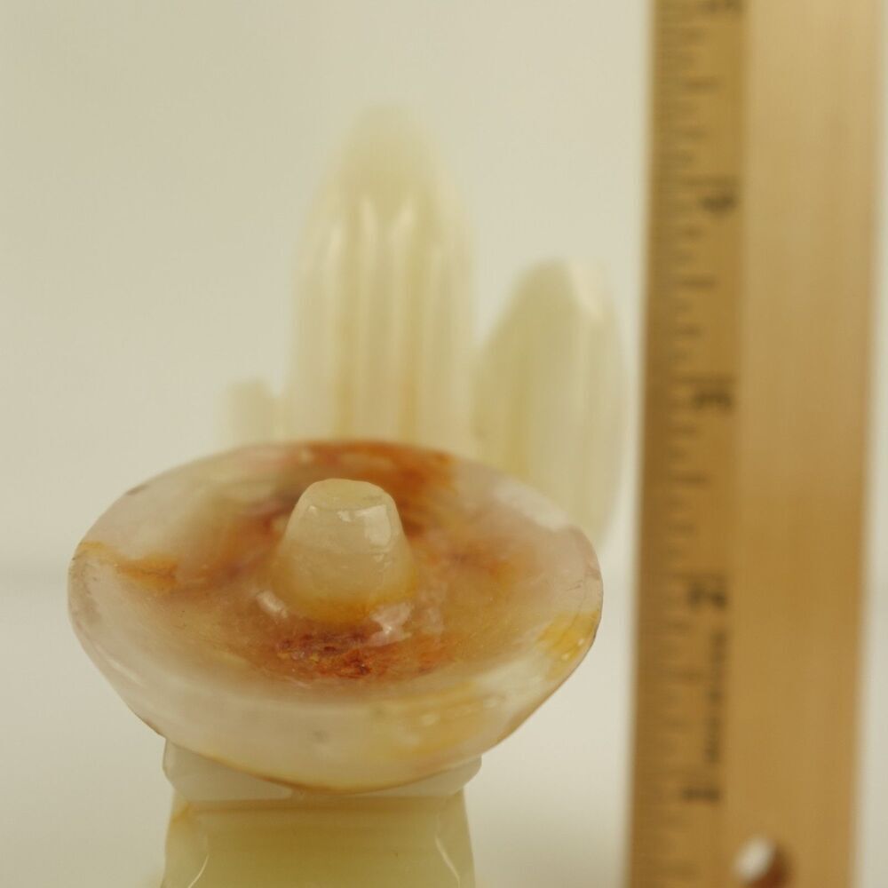 Mexican Carved Onyx Bookend Cactus Sombrero Siesta Vintage - Picture 12 of 13